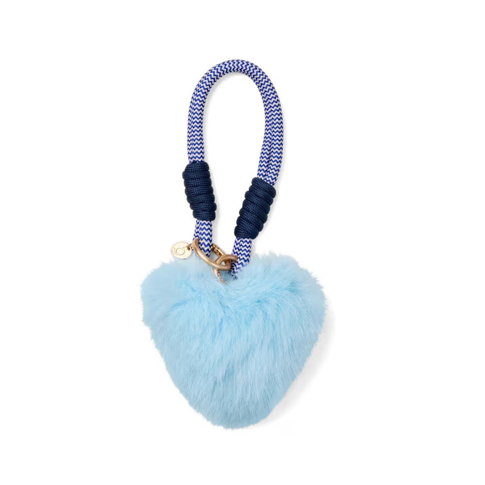 BOGG'D & CHARMED POUF BLUE HEART POUF